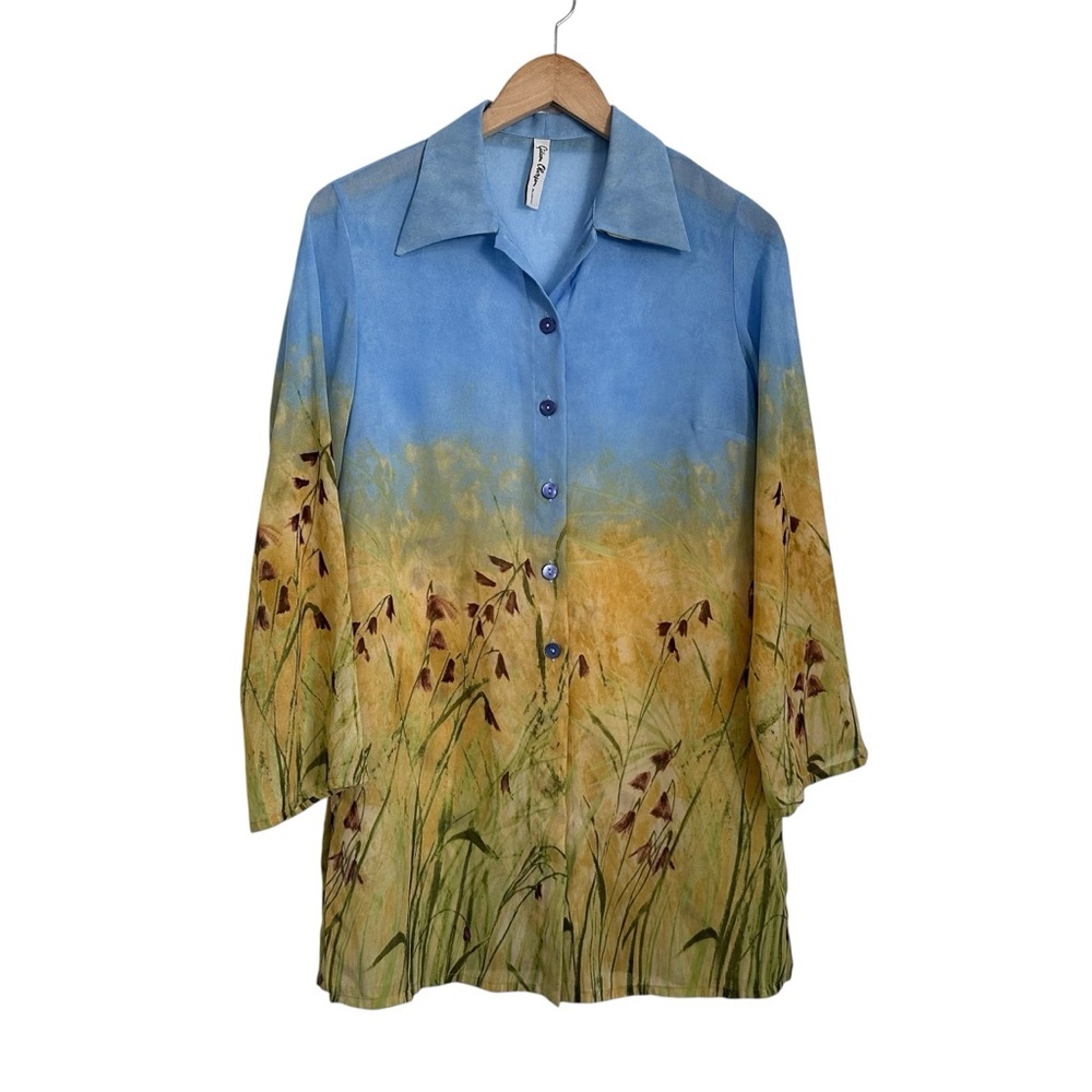 Gideon Oberson Womens Beachwear Coverup Tunic Top Sz Small Wildflower Resortwear